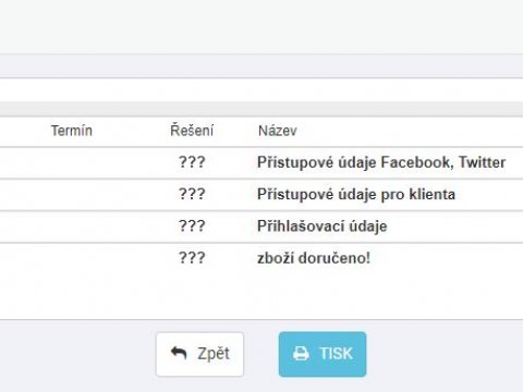 Tisk přehledu